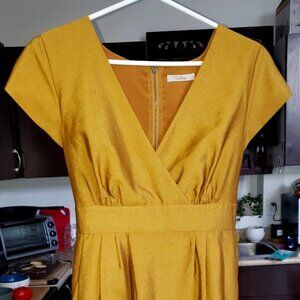 Gold and floral "Darling" dress, size 10